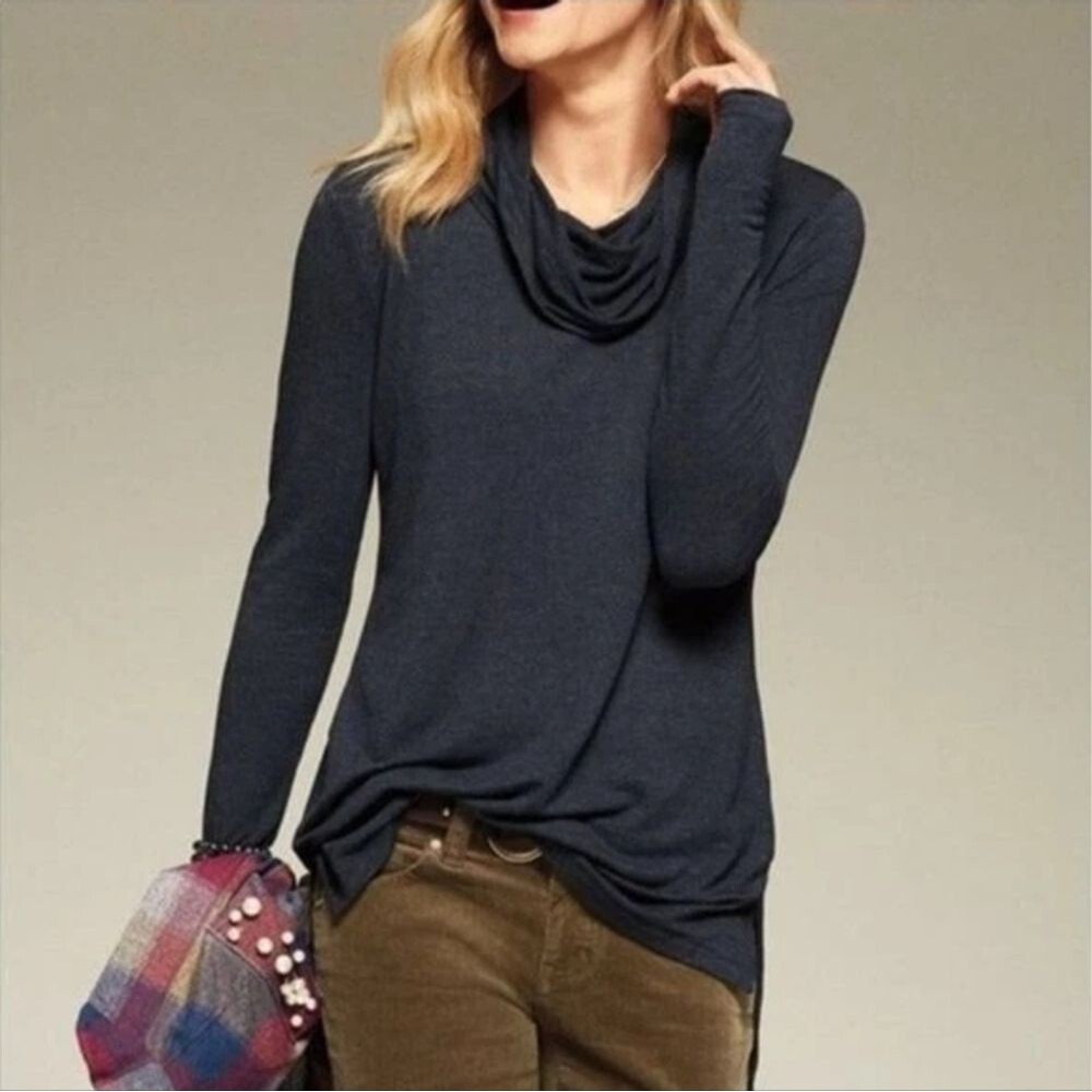 CABI Turtle Cowl Neck Midnight Blue Medium #3628